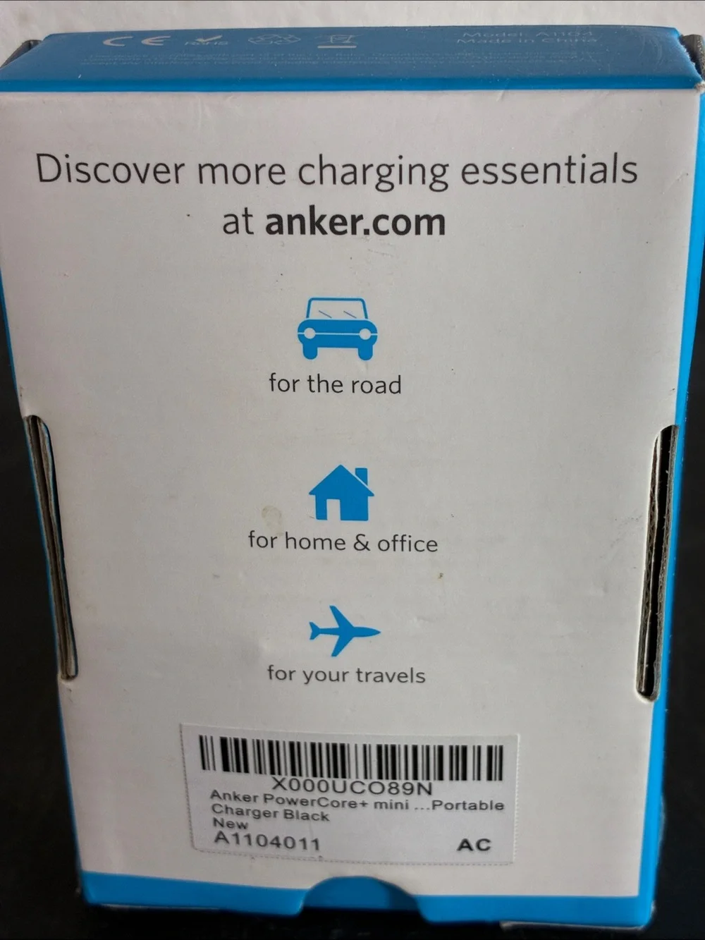 Anker PowerCore+ mini Portable Charger in White & Blue Trim